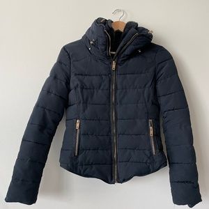 💰👇5$ OFF- Zara Puffy Coat with fur trim and tuck away hood